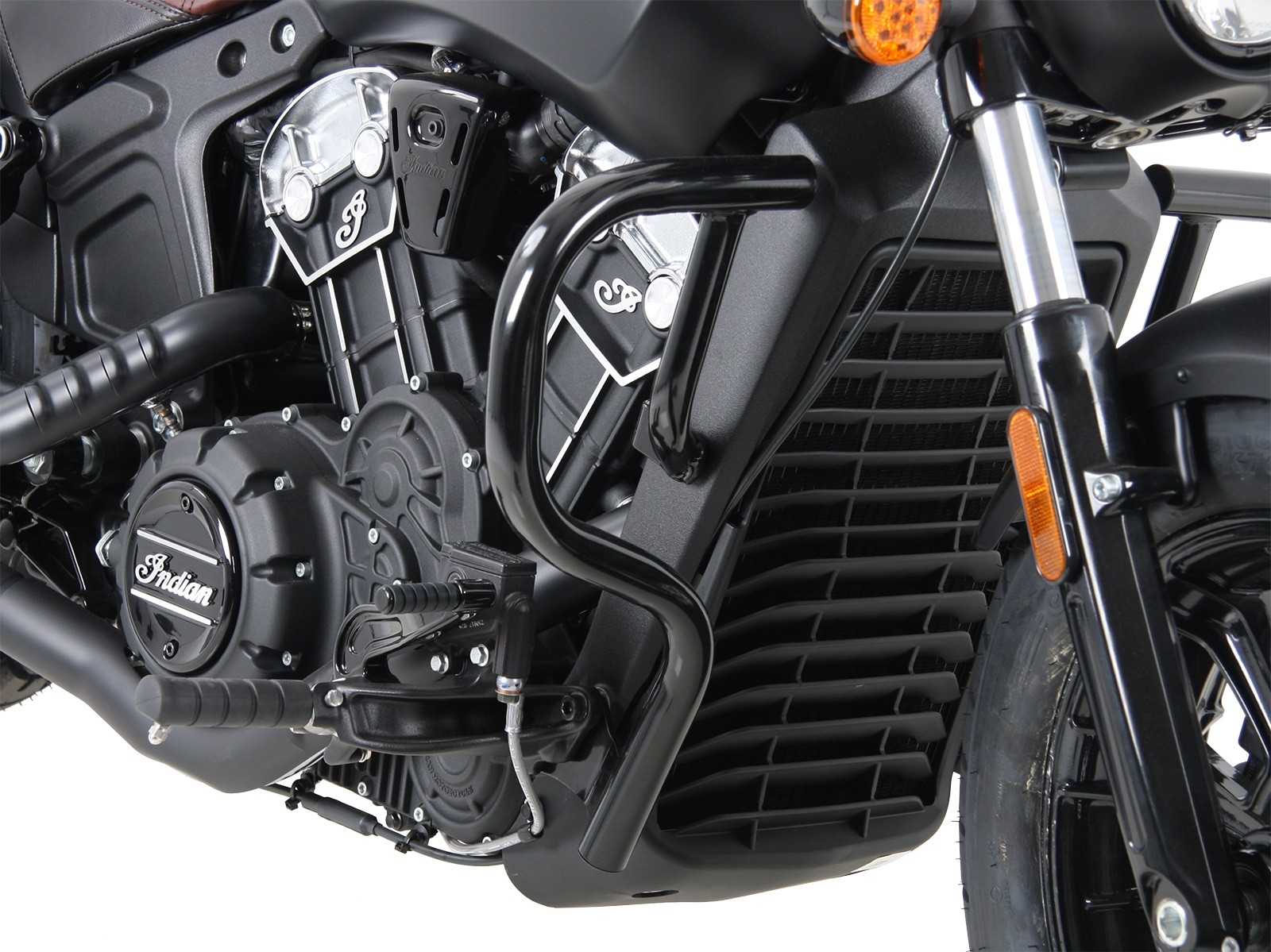 Barra protezione motore nera per Indian Scout Bobber (2017-)