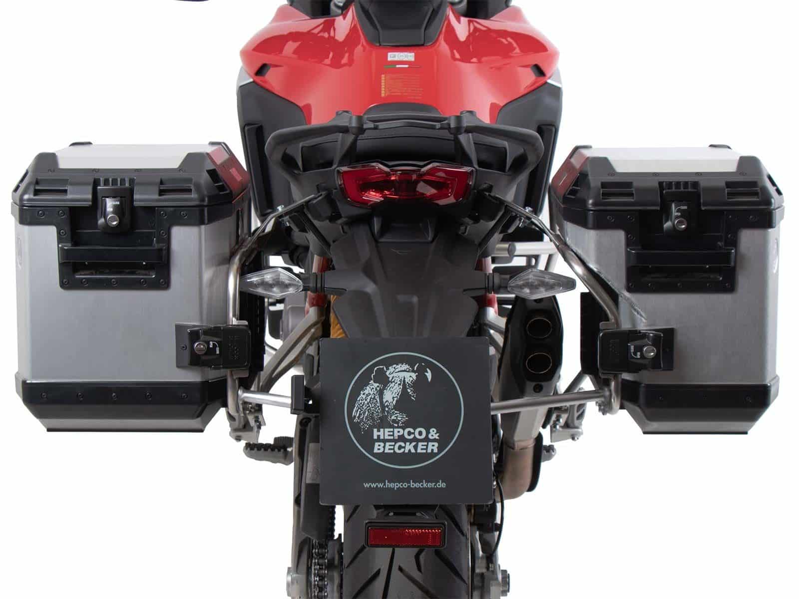 Set di portavaligie Cutout incl. set di valigie Xplorer Cutout argento per Ducati Multistrada V4 /S (25-)