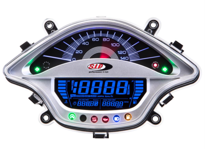 Contagiri/tachimetro per Vespa Primavera/Sprint 50-150cc 2T/4T AC, argento