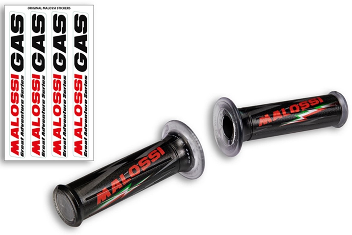 Manopole MALOSSI per Vespa GTS/​GTS Super/​GT/​GT L 125-300ccm, nere, senza apertura terminale manubrio