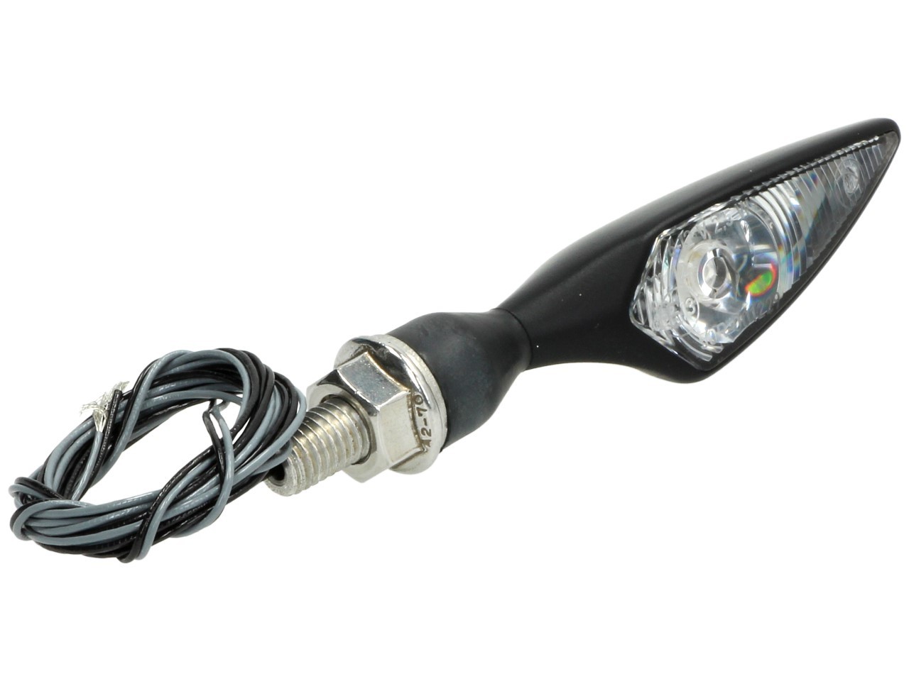 Indicatore Kellermann, rombo, acciaio, LED, VL/HR, 12 V, nero satinato, M8x20, omologato E
