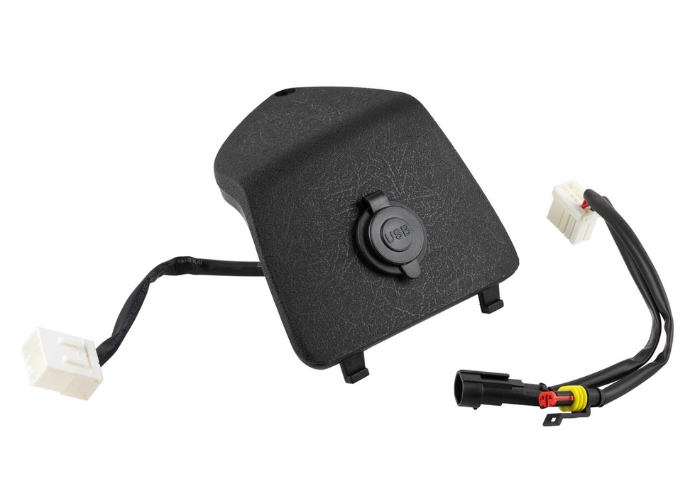 Coperchio vano bagagli sinistro con connessione USB per Vespa GTS/GTS Super/GTV/GT, nero