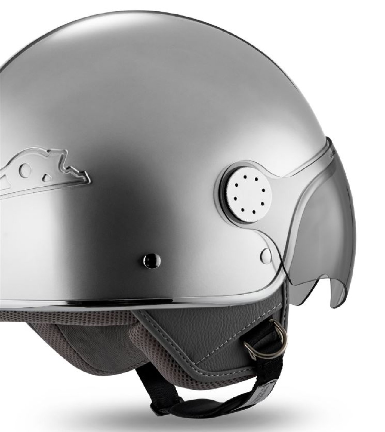 Casco Vespa jet Visiera 4.0 DEC Blade argento opaco