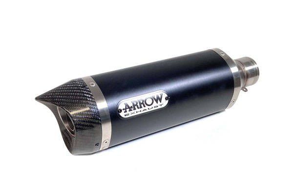 ARROW Auspuff DARK THUNDER für Yamaha MT07 / Tracer 700 2014-2020, Aluminium schwarz mit Carbon Endk