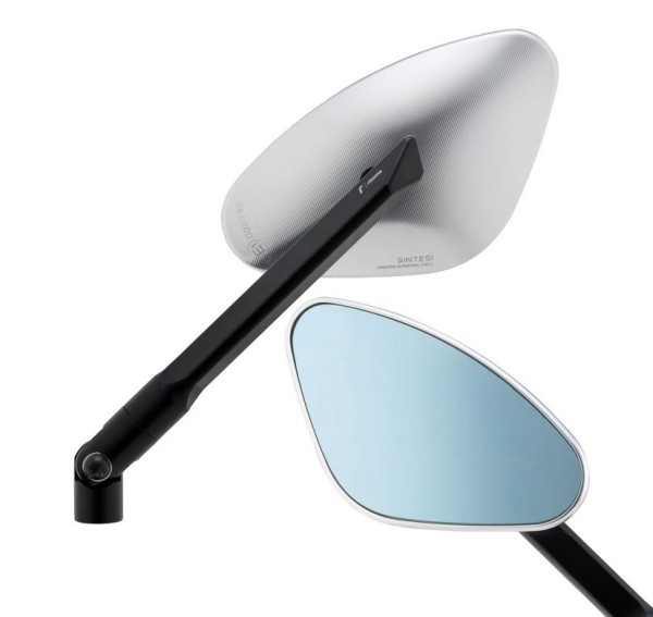 Specchio RIZOMA Genesi sinistro per Vespa, anodizzato argento