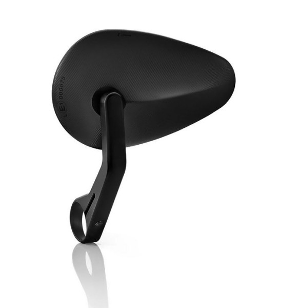 Specchietto per manubrio RIZOMA "Reverse Radial" destro o sinistro per Vespa, anodizzato nero