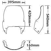 Parabrezza ingrandito tipo Air Flow per BMW R 1100 GS (94-99), fortemente oscurato