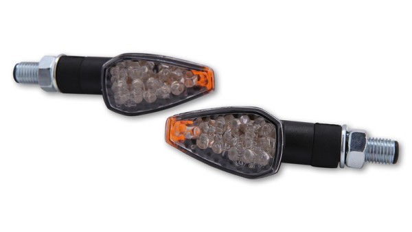 HIGHSIDER Smart Peak LED alloggiamento indicatore nero / lente trasparente (coppia), anteriore e posteriore