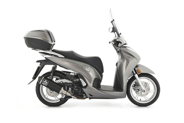 ARROW Auspuff URBAN für Honda Forza 350 / SH350 2021- , Aluminium schwarz mit schwarzer Edelstahl-En