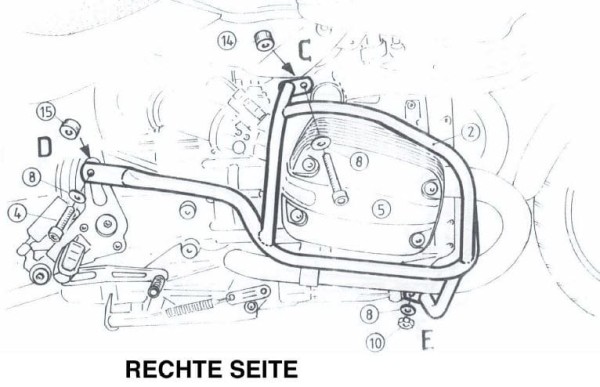 Protezione motore cromata per BMW R 850 R (03-06)/R 1150 R (00-06) Hepco & Becker