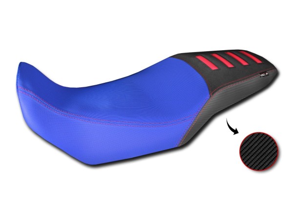 Coprisella Comfort in fibra 3D per Honda XL 750 Transalp, blu/nero con inserti rossi