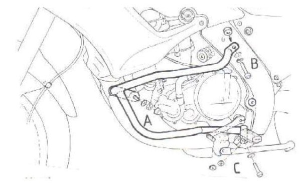 Protezione motore nera per Aprilia Pegaso 650/Garda (97-04) Hepco & Becker