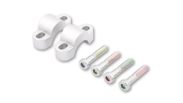 HIGHSIDER pro riser manubrio argento 15 mm, Per manubri Ø28,6 mm