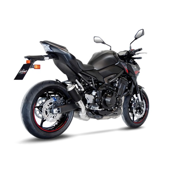 Sistema di scarico LeoVince LV 10 per Kawasaki Z 900, acciaio inox nero, slip on, Euro4+5, certificato E