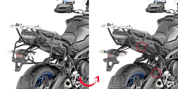 Portavaligie laterale estraibile per Yamaha Tracer 900 / Tracer 900 GT (anni 18-19) Givi