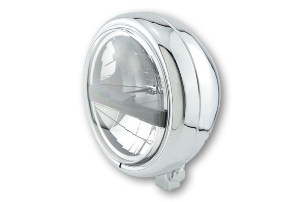 HIGHSIDER pro 5 3/4 pollici faro Pecos Tipo 5 LED cromato omologato E (1pc)