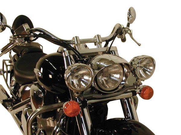 Set di fari supplementari Twinlight (abbaglianti) cromati per Honda VTX 1300 (03-07) Hepco & Becker