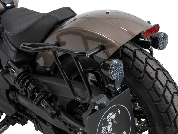 Portaborse in pelle ritagliato nero per Indian Scout Bobber 1250 (25-) Hepco & Becker