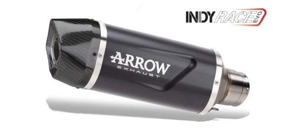 Impianto di scarico ARROW INDY RACE EVO in alluminio nero con terminale in carbonio per Aprilia RS 660 (25-)