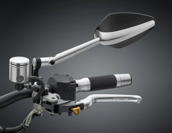 Specchio RIZOMA "Veloce naked" destro o sinistro per Vespa, argento/nero