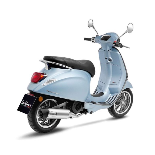 Sistema di scarico completo LeoVince LV One Evo per Vespa Primavera 125, acciaio inox argento, certificato E