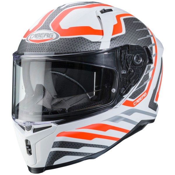 Casco Caberg Avalon Forge, bianco opaco/fluo-arancione-argento