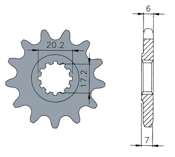 Pignone anteriore in acciaio standard Tecnium 1120 - 420