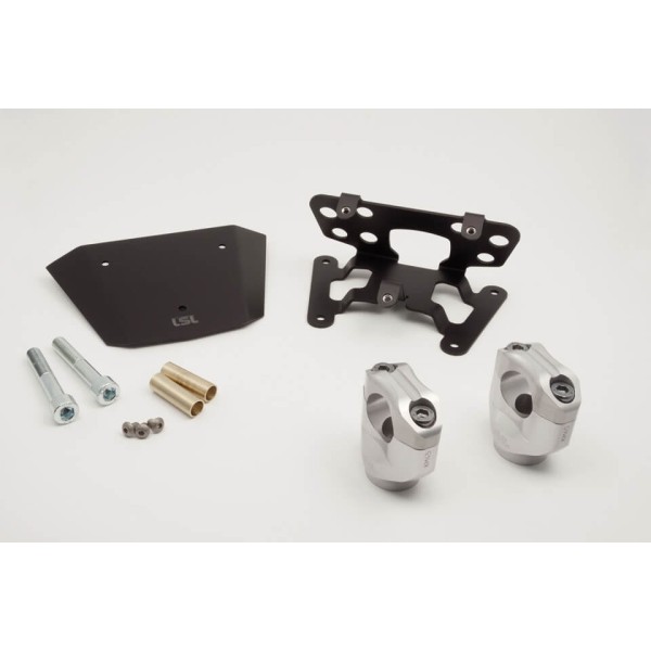 LSL Klemmbock-Kit 28,6 mm, für Yamaha MT07, 2014-2017, incl. Amature-Halter, silber