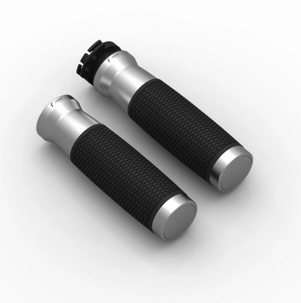 Manopole RIZOMA Urlo RS Ø 22/24 mm L 120 mm per Vespa Primavera/Sprint, anodizzate argento