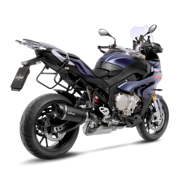 Sistema di scarico LeoVince Factory S per BMW S 1000 XR, nero carbonio, slip on, Euro4, certificato E
