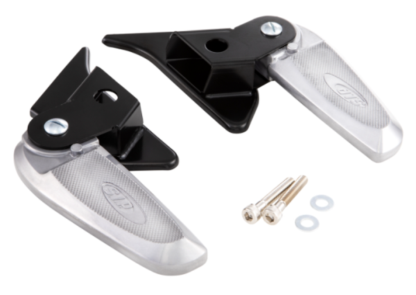 Fußrasten rechts und links für Vespa Primavera/​Sprint 50-150ccm 2T/​4T AC, schwarz/silber