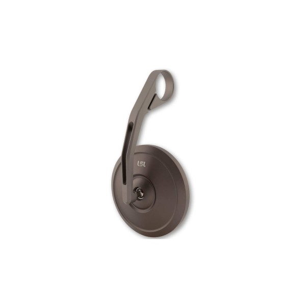 LSL Spiegel RETRO, Lenkerendenspiegel lang, titan, mit Straßenzulassung, ECE, mit Adaptern für 22mm