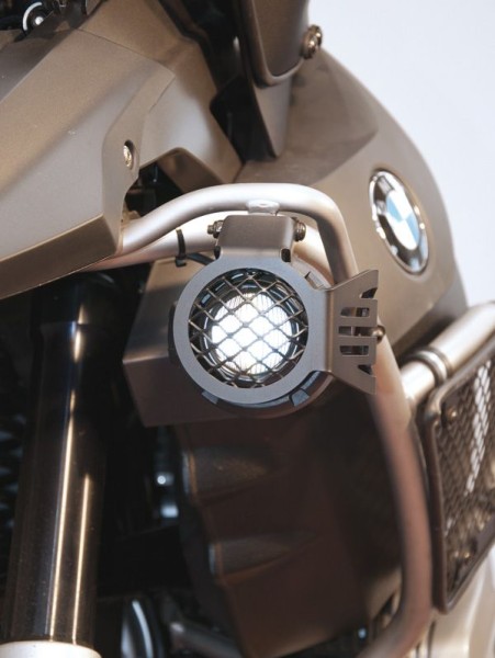 Protezione faretti laterali con griglia per BMW R 1200 GS Adventure, nera