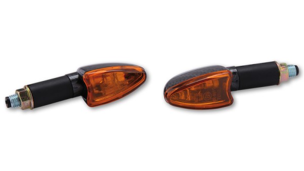 HIGHSIDER Smart Arrow lampadine Mini indicatore di direzione alloggiamento carbonio / lente arancione (coppia), anteriore e posteriore