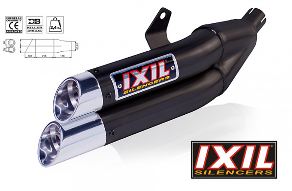 IXIL HYPERLOW BLACK XL silenziatore posteriore in acciaio inox per KTM Duke 125 (Bj.17-)