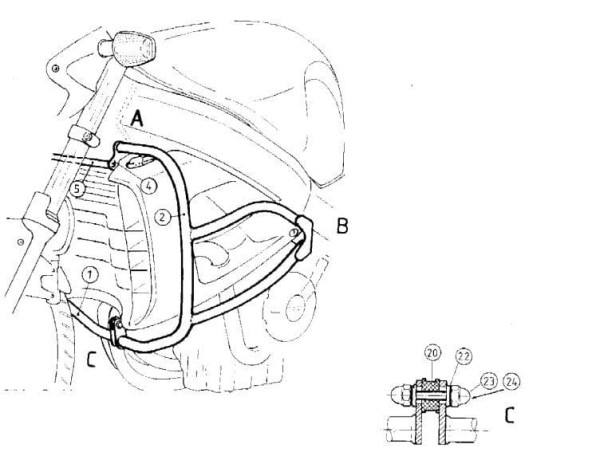Protezione motore nera per Honda CB 1100 SF X-11 X-eleven (00-03) Hepco & Becker