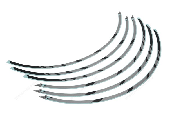 Set di adesivi decorativi per cerchi (17") *NH-A40M* ARGENTO CRYPTON OPACO METALLIZZATO Originale Honda