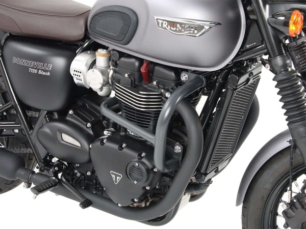 Protezione motore nera per Triumph Bonneville T100 (17-) Originale Hepco e Becker