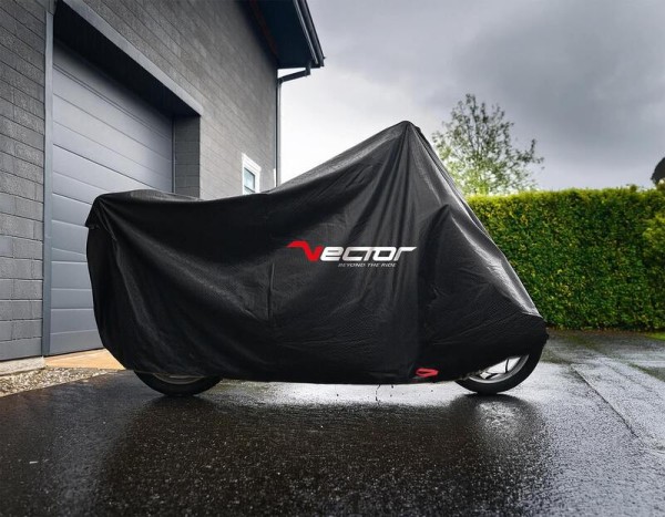 VECTOR Telone resistente per moto/scooter con bauletto e parabrezza alto - Nero