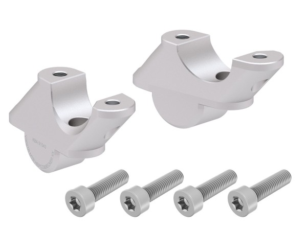 Riser manubrio H=30 mm con offset 21 mm posteriore argento per BMW R 1250 R (19-) Hepco & Becker