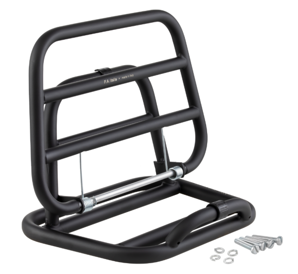 Portapacchi posteriore per Vespa 946 3V cioè 125cc, pieghevole, nero opaco