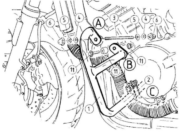 Protezione motore nera per Honda CB 900 Hornet (02-05) Hepco & Becker