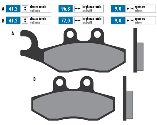 Set pastiglie freno Polini, metallo sinterizzato