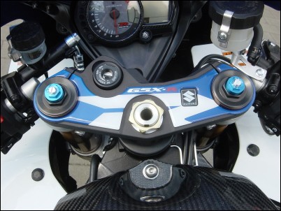 Decoro ponte forcella, blu per Suzuki GSX-R1000 BJ. 2007-2008