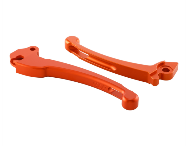 Set di leve sportive frizione/freno per Vespa PX 125 -150cc, HBZ Hengtong, destra/sinistra, arancione opaco