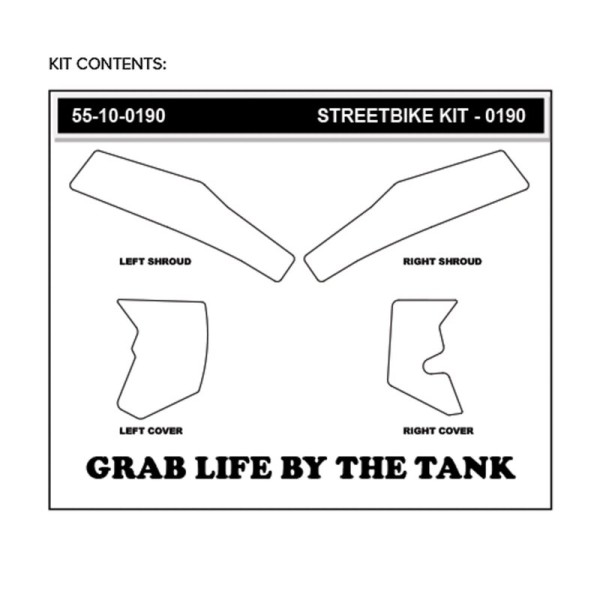 Stompgrip Tank Pad schwarz, Icon, Streetbike Tank Kit - Tank Seiten, für Honda CRF300L, CRF300LRA Ra