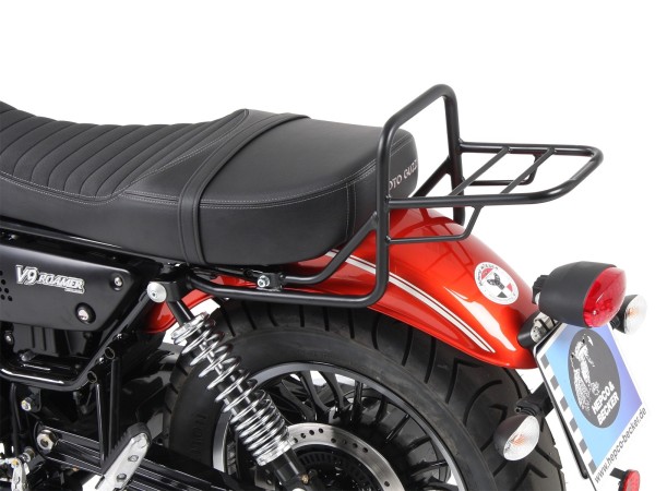 Portapacchi tubolare Topcaseträger nero per modello V 9 Bobber (Bj.17-) con sella lunga