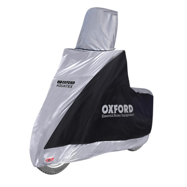 Copertura Oxford Indoor / Outdoor Aquatex Nero/Argento - Scooter - con parabrezza - S