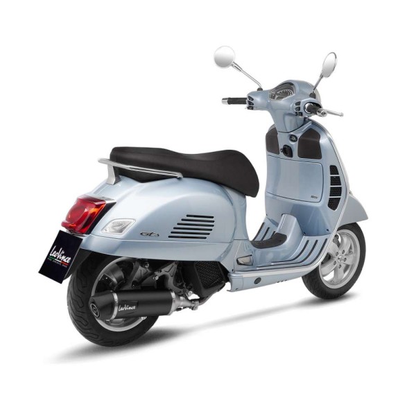 LeoVince sistema di scarico SBK Nero per Vespa GTS 125 /Super, nero, slip on, certificato E, Euro5