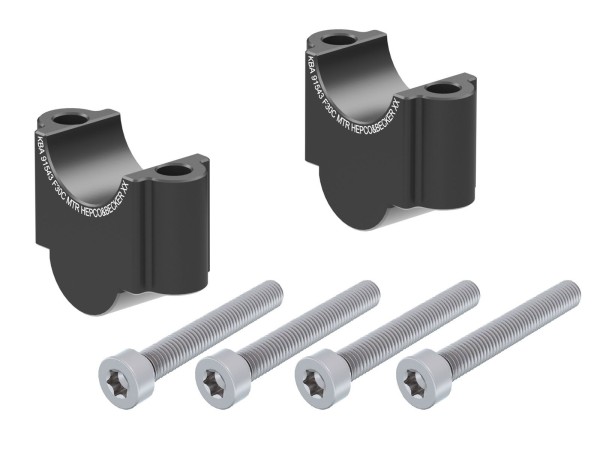 Riser manubrio H=30 mm nero per BMW R 1200 GS (04-07) Hepco & Becker
